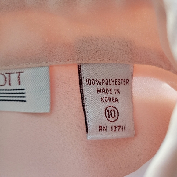 Vintage Karen Scott Blouse / Blush Pink / Size 10 - Picture 7 of 7